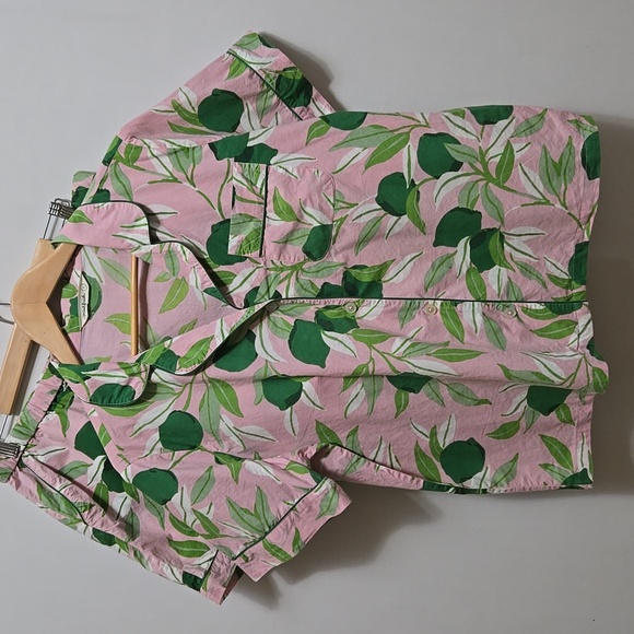 Print Fresh Lime Zest Pajama Shorts Set Size L Organic Cotton Summer PrintFresh - Picture 2 of 11